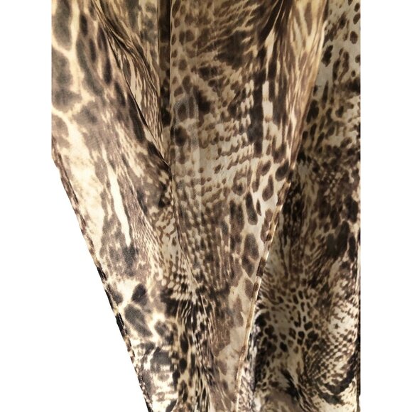 Show Me Your MuMu Womens Brown Python Snake Sheer Vneck Tunic Top Size Small - Picture 3 of 4